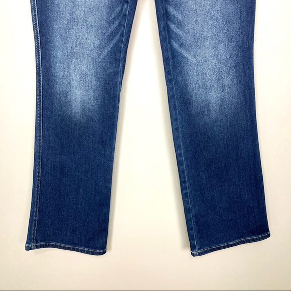 Kancan High Rise Bootcut Jean Button Fly Faded Dark Wash Stretch - Picture 4 of 8